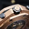 Наручные часы AP Celebrity Royal Oak Offshore Series Мужские часы Диаметр 42 мм Прецизионная сталь Розовое золото 18 карат Мужские роскошные часы для отдыха 26470OR.OO.A099CR01