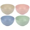 Tazones 4 PCS Juego de tazones Cereal Desayuno Ensalada de pasta reutilizable Aperitivo de plástico de cocina irrompible