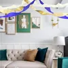 Party Decoration Crepe Paper Streamer Blue and Gold Decor 6 Rolls Navy Ivory White Tassels Streamers For Birthday Supplies