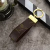Luxury keychain pendant leather bag pendant car vintage trendy brand keychain