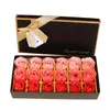 Flores decorativas, práctico jabón de crema simulado, flor de rosa, fácil de limpiar, caja de regalo de baño perfumado Floral de forma efectiva