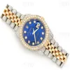 202302AE Automatyczne moissanite Studded Out Out Watch ręcznie robione stalowe popiers