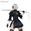 Cosplay Anime Costumes Nier Automata Yoka 2B Rollspel Set Anime Womens Dress Set Fancy Halloween Girl Party Black Dressc24321