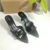 安いストア90％オフ卸売ヒールZaスリッパ新しい2024ハイサマーフィッシュスリムマウス透明サンダルブラックPVCダイヤモンドファッションレディース靴高品質