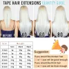 Extensions Tape In Extensions van echt haar 100% echt haar Onzichtbare naadloze huid Inslag Recht 10A Remy-haar Bruine kleur 1424"