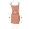 Casual Dresses Neonbabipink Fashion Sexig Cut Out Backless Summer Dress Women 2024 Ribbed Cami Mini BodyCon Club Wear N15-Bz17