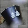 Dangle Chandelier Earrings Natural Hetian Jade White Gourd S925 Sterling Sire Trendy Exorcising and Fortune Ding Ornament for Drop del ot5qa