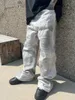 Herrenhose im Tooling-Stil, gewaschen, Distressed, handgefertigt, Spray-Farbe, Jeans, lässig, Nische, Retro, Dirty Wash, Fallschirmjäger-Hose, hohe Streetwear