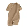 Kledingsets Geboren babyjongen meisje romper jumpsuit effen legging met korte mouwen bodysuit speelpakje zomerkleding 0-12M