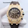 Популярные роскошные наручные часы AP Royal Oak Offshore Series 42 мм Календарь синхронизации Red Devil Vampire Автоматические механические прецизионные стальные модные мужские часы из розового золота