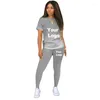 Pantaloni a due pezzi da donna Logo personalizzato Autunno Inverno Donna Casual Sport Stampa sfumata Set Top e tuta Tuta da ginnastica