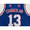 Harlem Globetrotters 13 Wilt Chamberlain Movie basketbalshirts Goedkope verkoop Teamkleur Blauw Alle gestikte Chamberlain-uniformen Hoge kwaliteit