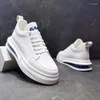 Casual Schoenen Heren Hoge Top Sneakers Breien Sport Voor Mannelijke Merk Hip Hop Lederen Schoeisel