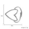 Кольцо из желтого золота 14 карат с большим сердцем, тренд 2024 года, регулируемые открывающиеся кольца для женщин, подарок для пары, модные украшения в стиле панк