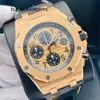 Popolare orologio da polso di lusso AP Orologio da uomo Royal Oak Offshore Series Diametro 42 mm Oro 18 carati Orologio meccanico automatico da uomo Orologio sportivo e per il tempo libero di lusso 26470