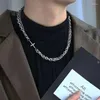 Kedjor Punk Cross Pendant Halsband för kvinnor Män tonåringar unisex choker kedja länk smycken kopp lager halsband krage