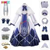 cosplay Anime Costumes ANIMECC Miku Role Play 2021 Snow Miku Wig Girl Kai Lolita Dress Halloween Christmas Party Set Full Set for Female GirlsC24321