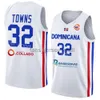 Maglia da basket stampata Repubblica Dominicana Coppa del mondo 2023 10 Andres Feliz Karl-Anthony Towns 32 3 Jean Montero 5 Victor Liz 0 Antonio Pena Squadra nazionale FIBA