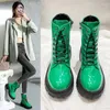 Boots Female Shoes On Sale 2024 High Quality Winter Pu Leather Solid Zipper Women's Lace Up Round Head Platform Versatile