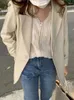 女性のスーツInsozkdg Blazers Women Solid Simple Outwear Office Ladyフォーマルスタイリッシュなシングルボタンデザイン衣料