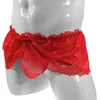 Underpants Mens Adult Frilly Lace Ruffled Crossdress Sissy Panties Maid Briefs Underwear Lingerie Knickers See Through Hem Mini Skirt