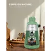 Ihomekee 3,5 bar espresso italiano cappuccino funzione di riscaldamento rapido, 1-4 tazze di caffè Hine, con funzione bolle e bastone vapore (verde)