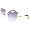 Sunglasses Fashion Heart-shaped Rimless Classic Tinted Lens Eyewear