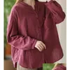 Femmes Blouses Chemises Femmes Chemise Solide Couleur 2024 Printemps Eté Coton Tops Basiques À Manches Longues Mode Coréenne Casual Lady Blouse Femal Otno3