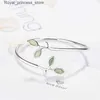 Charmarmband Bangle Beautiful Sprout Exquisite Korean Style Fashion Sier Plated Jewelry S Literary Leaves Crystal Bangles SB140Bangle Q240321