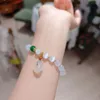 China-chic Opal Perlen Armband Frauen Ins Nische Design Sicherheitsverschluss Lotus Anhänger Perlen Hand String Schmuck
