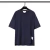 T-shirt da uomo Cotone AAA di alta qualità TB puro marrone Loopback Jersey Knit Engineered Abbigliamento estivo striscia Felpa Girocollo Pullover D4