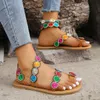 Chic Sandles Heels Sunflower Flat Sandals Womens Summer Shoes Beach Flip Flops For Women 240228