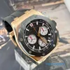 Знаменитые наручные часы AP Royal Oak Offshore Series 26420RO Новое керамическое кольцо из розового золота с хронографом Мужская мода Часы для отдыха Бизнес Спортивная техника