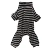 Vêtements pour chiens Pyjamas rayés pour chiots Couverture complète Légère Noir Blanc Stripe Soins des plaies Confortable pour les allergies quotidiennes