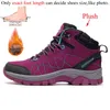 Fitness Shoes Winter Women Ankle Suede Leather Hiking Boots Outdoor Trekking Plush Warm Mountain Tracking Climbing