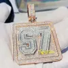 Bijoux de créateur vente chaude S925 personnalisé 925 en argent Sterling hommes VVS Moissanite glacé Hip Hop Photo lettre pendentif
