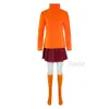 cosplay Anime Kostuums Velma Rollenspel Uniform Anime Womens Oranje Top Huid Halloween Set Meisje Velma WigC24321