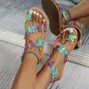 Sandalen Lente en zomer Cartoon vlinder Damesmode Platte bodem Damespantoffels Gladiator