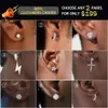 Testeur de passage de prix d'usine en gros Vvs Moissanite diamant 10k 14k 18k boucle d'oreille en or massif vis arrière boucles d'oreilles cerceau femmes