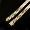 Yiwu Daicy New Design Alloy Snap Hook Lobster Clasps 14mm Cuban Link Necklace Gold Plated Mens Hip Hop Diamond