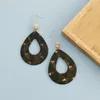 Dangle Earrings Korean Vintage Holloing Leather Women for Women Creative3D Triangle Trending Product