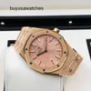 Relógio de pulso AP de luxo popular Royal Oak Series Watch Womens Watch 33mm de diâmetro Quartz Movement Precision Steel Platinum Rose Gold Casual Mens Famous Watch