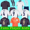2024 Jerseys de futebol da Inglaterra Kane Saka Foden Bellingham Rashford Sterling Grealish National Seleção 2023 24 Men e Fãs de Jogador Infantil Kits de Camisa de Camisa Adulto