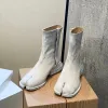 Stivali Nuovo in pelle tabi stivali splittoe donne donne stivali caviglie cuscino trasparente botas mujer scarpe invernali donne feste zapatos femenino