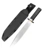 Offerta speciale H3888 Coltello dritto di fascia alta 9Cr18Mov Stone Wash Bowie Blade Nero G10 Maniglia Esterna di campeggio Escursionismo Sopravvivenza Coltelli a lama fissa con Kydex