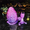 3D -tryckta Dragon Eggs Surprise Anime Figurer Doll Ornament Toys Full Motion Foges Crystal Dragons with Dragon Eggs Home Decor Lämplig för Autism ADHD AA88