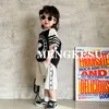 Boys stars dog printed T-shirts kids patchwork color stripe short seeve cotton Tees 2024 summer children casual shorts Z7281