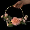 Décoration de fête 10pcs en bois bambou floral cerceau couronne macramé artisanat anneaux pour bricolage décor de mariage capteur de rêves tenture murale artisanat