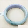 Bangle Natural Burmese Emerald Noble Light Purple Two-Color Armband Princess Jade Drop Leverans smycken Armband Oteb7