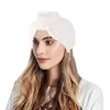 Cappellini da donna con nodo alla moda, cappello con testa pieghettata, copricapo, turbante musulmano, fascia da baseball pieghevole